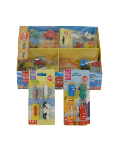 GUMKI SZKOLNE "POJAZDY - MIX" - 4 szt.