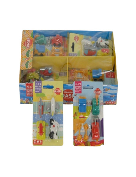 GUMKI SZKOLNE "POJAZDY - MIX" - 4 szt.