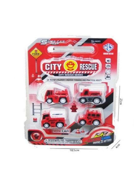 POJAZDY "CITY - FIRE" -  4 szt.