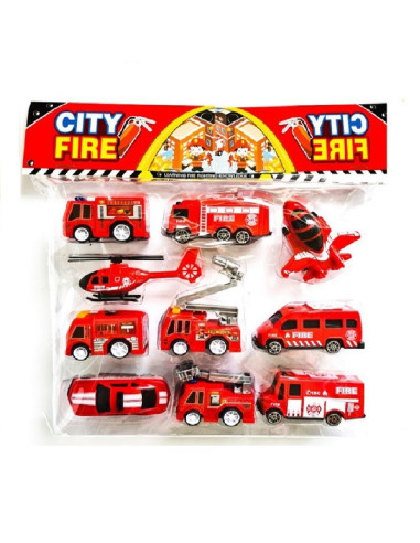 "STRAŻ POŻARNA" POJAZDY - 10 szt.
