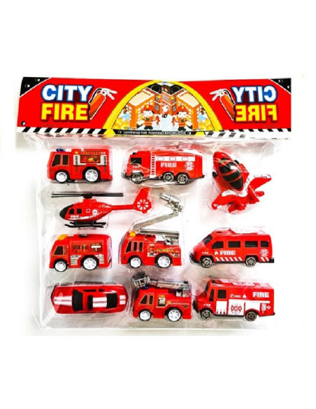 "STRAŻ POŻARNA" POJAZDY - 10 szt.