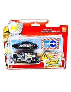 POJAZDY METALOWE "POLICE + ZNAKI" - 2 szt.