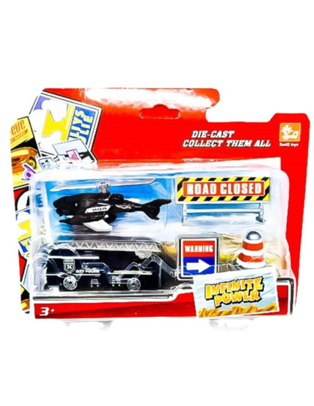 POJAZDY METALOWE "POLICE + ZNAKI" - 2 szt.