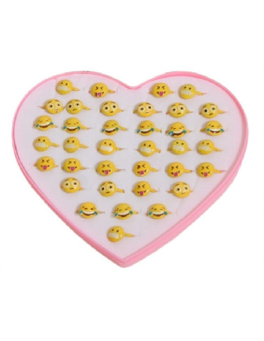 PIERŚCIONKI "EMOTKI" - 36 szt.