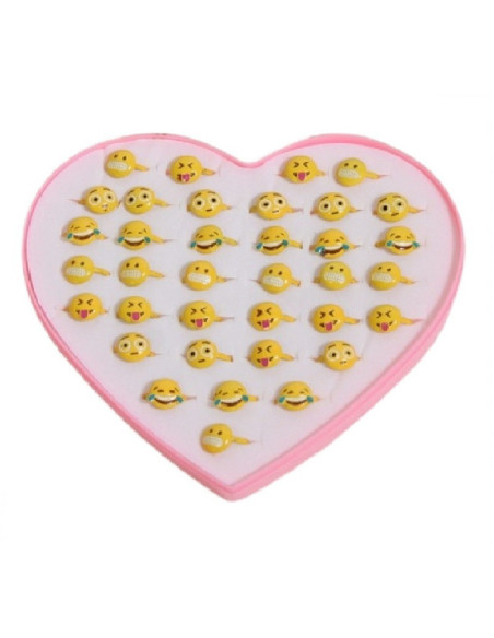 PIERŚCIONKI "EMOTKI" - 36 szt.