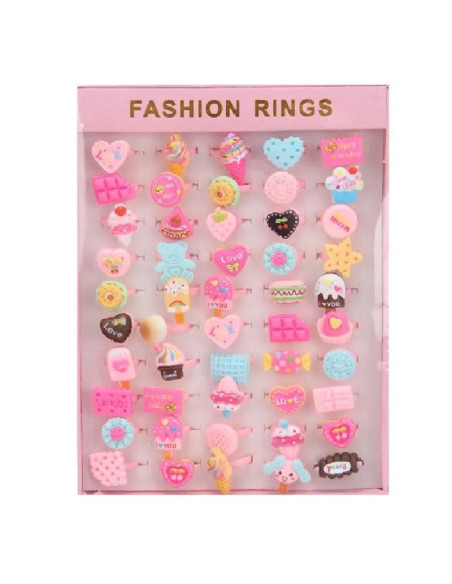 PIERŚCIONKI "SWEET - BOX"- 50 szt.
