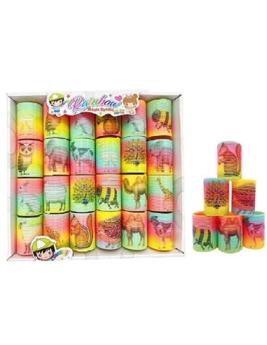 SPRĘŻYNY TĘCZOWE "ZWIERZĘTA" - 24 szt.