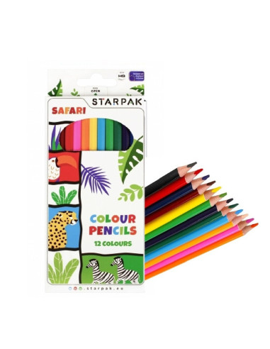 KREDKI OŁÓWKOWE "SAFARI" - 12 szt.
