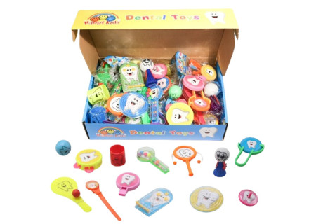 ZESTAW ZABAWEK I NAGRÓD  DLA DZIELNEGO PACJENTA  "DENTAL TOYS" - 52 szt.