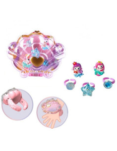 BRANSOLETKA MUSZLA Z PIERŚCIONKAMI