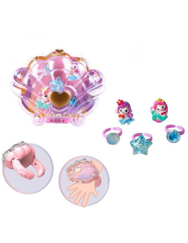 BRANSOLETKA MUSZLA Z PIERŚCIONKAMI