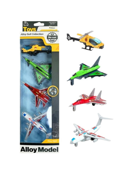 SAMOLOTY METALOWE "ALLOY"- 4 szt.