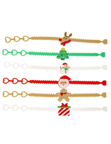 BRANSOLETKA GUMOWA "GWIAZDKA - XMAS"