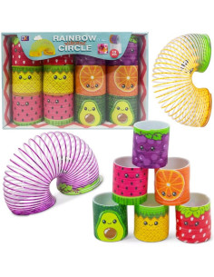 DUŻE SPRĘŻYNY "OWOCE" - 12 szt.