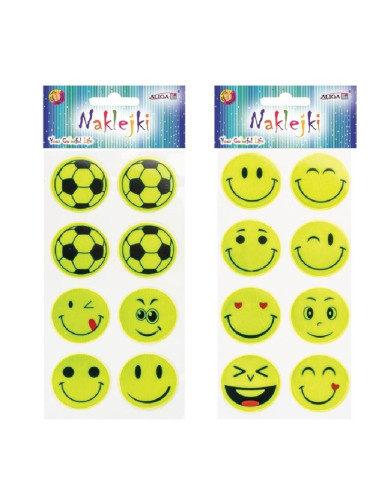 NAKLEJKI ODBLASKOWE "MIX" - 8 szt.