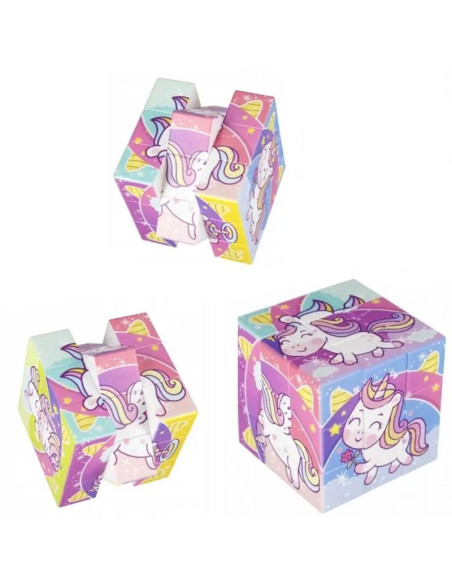 UKŁADANKA KOSTKA "JEDNOROŻEC"