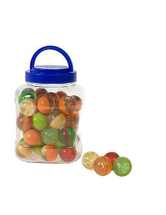 PIŁKI KAUCZUKOWE "OWOCE " - 50 szt.