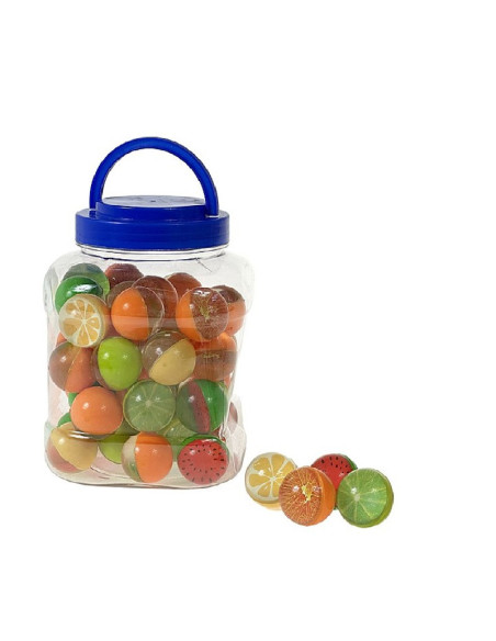 PIŁKI KAUCZUKOWE "OWOCE " - 50 szt.