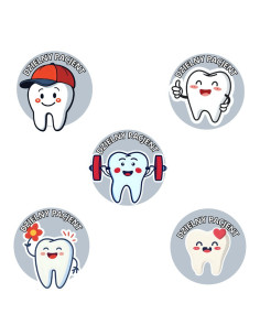 NAKLEJKI DZIELNY PACJENT  "ZĄBKI - 2" - 100 szt.
