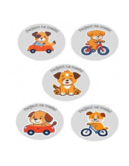 NAKLEJKI DZIELNY PACJENT  "SERIA - 2" - 100 szt.