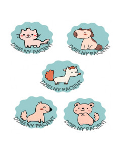 NAKLEJKI DZIELNY PACJENT  "SERIA - 3" - 100 szt.