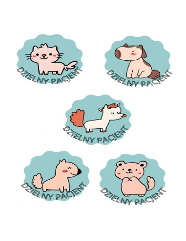 NAKLEJKI DZIELNY PACJENT  "SERIA - 3" - 100 szt.