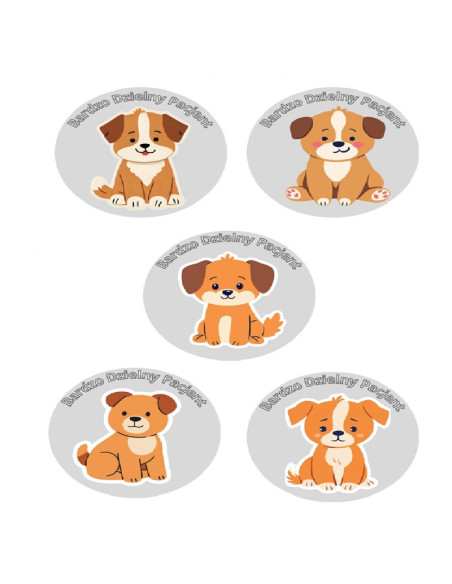 NAKLEJKI DZIELNY PACJENT  "SERIA - 4" - 100 szt.