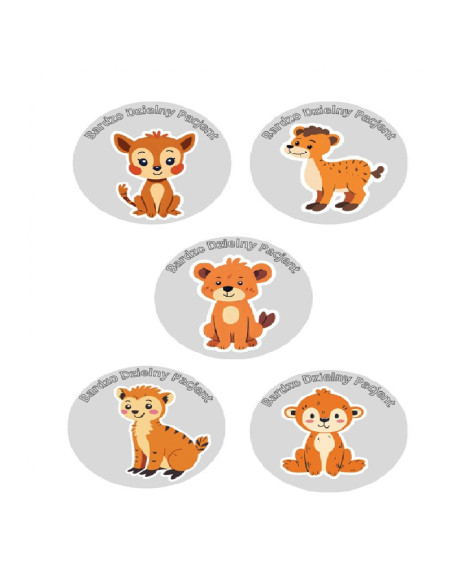 NAKLEJKI DZIELNY PACJENT  "SERIA - 5" - 100 szt.