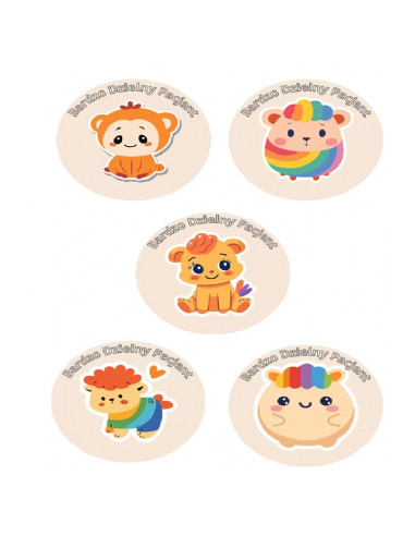 NAKLEJKI DZIELNY PACJENT  "SERIA - 7" - 100 szt.