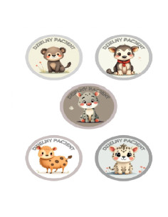 NAKLEJKI DZIELNY PACJENT  "SERIA - 8" - 100 szt.