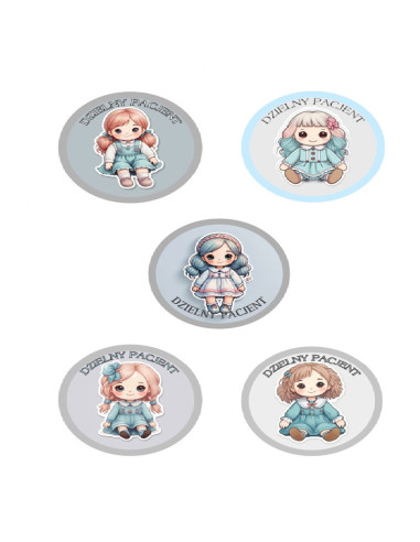 NAKLEJKI DZIELNY PACJENT  "SERIA - 10" - 100 szt.