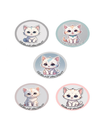 NAKLEJKI DZIELNY PACJENT  "SERIA -11" - 100 szt.