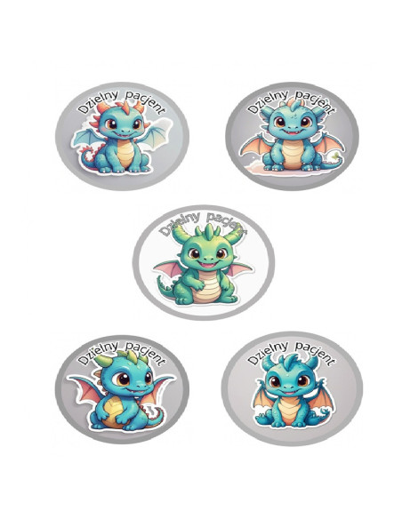 NAKLEJKI DZIELNY PACJENT  "SERIA -13" - 100 szt.