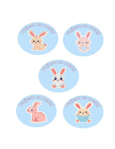 NAKLEJKI DZIELNY PACJENT  "SERIA - 14" - 100 szt.