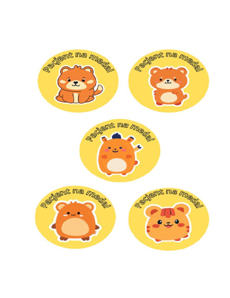 NAKLEJKI DZIELNY PACJENT  "SERIA - 15" - 100 szt.