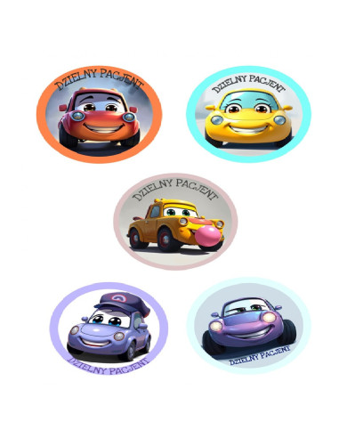 NAKLEJKI DZIELNY PACJENT  "SERIA - 20" - 100 szt.