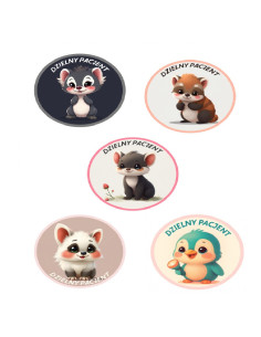 NAKLEJKI DZIELNY PACJENT  "SERIA - 16" - 100 szt.