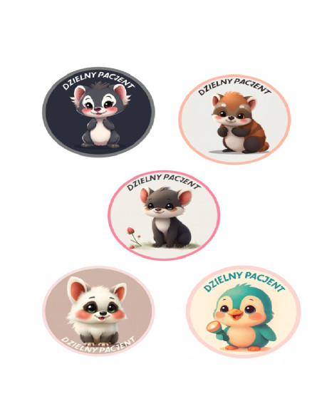 NAKLEJKI DZIELNY PACJENT  "SERIA - 16" - 100 szt.