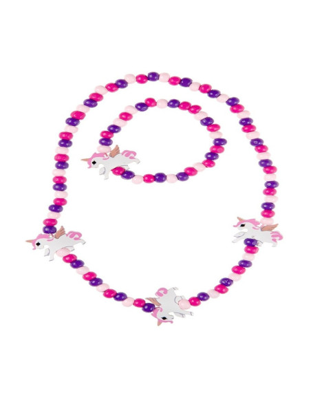 BIŻUTERIA "ZESTAW WOOD - JEDNOROŻEC"