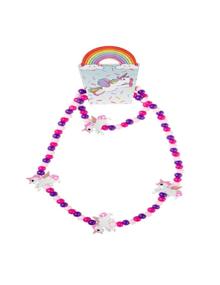 BIŻUTERIA "ZESTAW WOOD - JEDNOROŻEC"