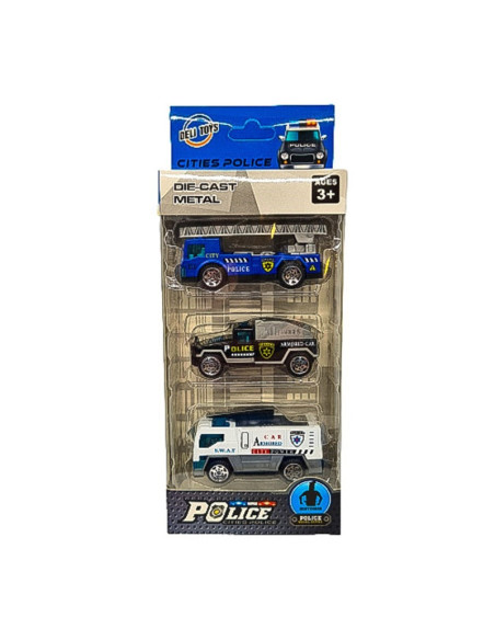 AUTA METALOWE "CITIES POLICE - PREMIUM" - 3 szt.