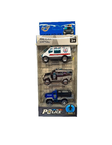 AUTA METALOWE "CITIES POLICE - PREMIUM" - 3 szt.