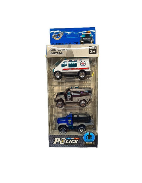 AUTA METALOWE "CITIES POLICE - PREMIUM" - 3 szt.