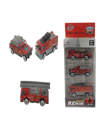 AUTA METALOWE "FIRE FIGHTING - PREMIUM" - 3 szt.
