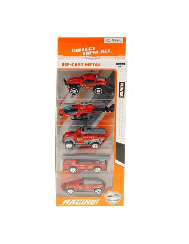 AUTA METALOWE "STRAŻ POŻARNA -POWER" - 5 szt.