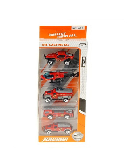 AUTA METALOWE "STRAŻ POŻARNA -POWER" - 5 szt.