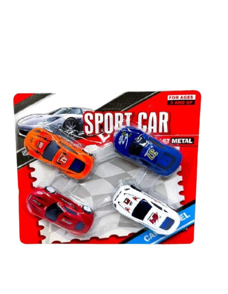 AUTKA METALOWE "SPORT CAR" - 4 szt.