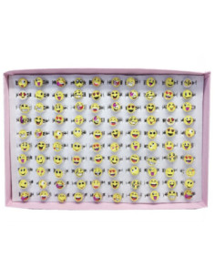 PIERŚCIONKI "EMOTKI - BOX" - 100 szt.