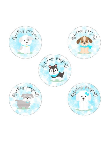 NAKLEJKI DZIELNY PACJENT  "PIESKI" - 100 szt.