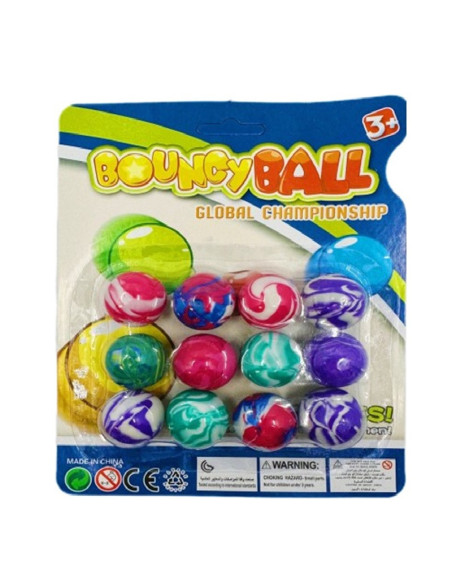 PIŁECZKI KAUCZUKOWE "BOUNCY BALL - 1"-  12 szt.